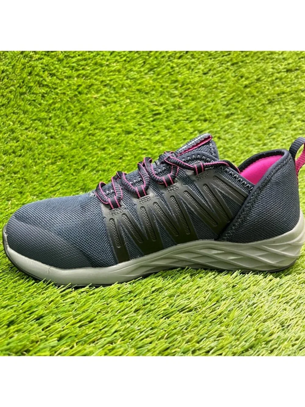Reebok Astroride Womens Size 7.5D Blue Pink Steel Toe Safety Work Shoes Sneakers